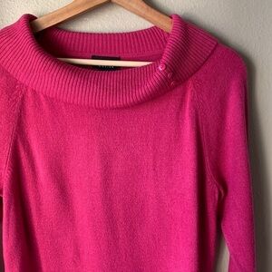 R.Q.T. Petite Pink Cowl Neck 3/4 Sleeve Sweater